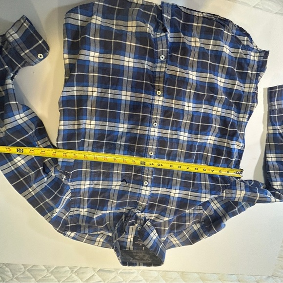 0033 American Eagle Men's Blue Plaid Shirt size large - Picture 5 of 7